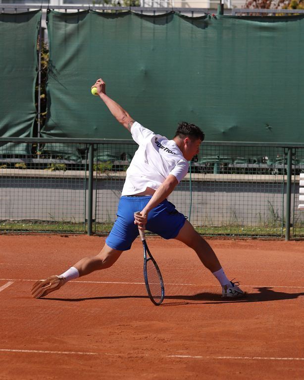 Junior athlete in match play